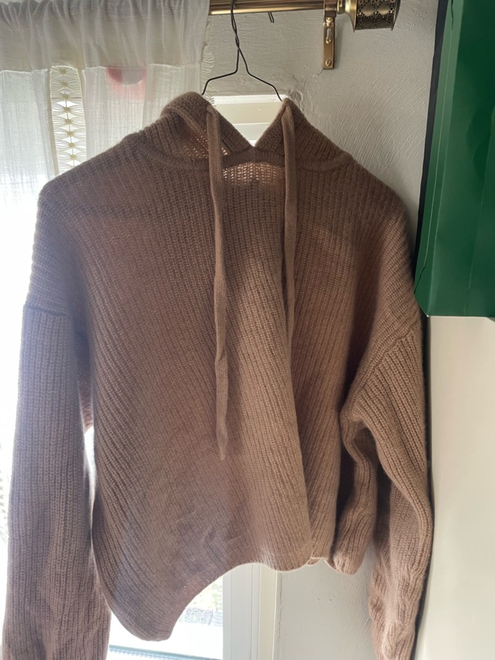 Quince 100% Cashmere Hoodie in Light Brown